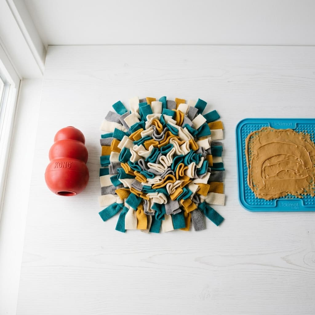 Najlepsze zabawki dla psa z lękiem separacyjnym – Kong, Lickimat i co jeszcze?